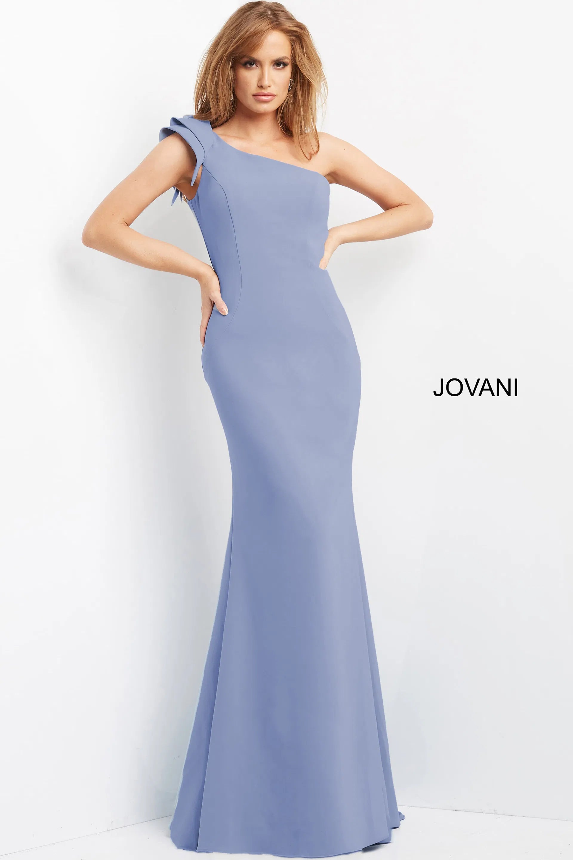 Jovani 06935 - Ruffle One Shoulder Evening Dress - view 7