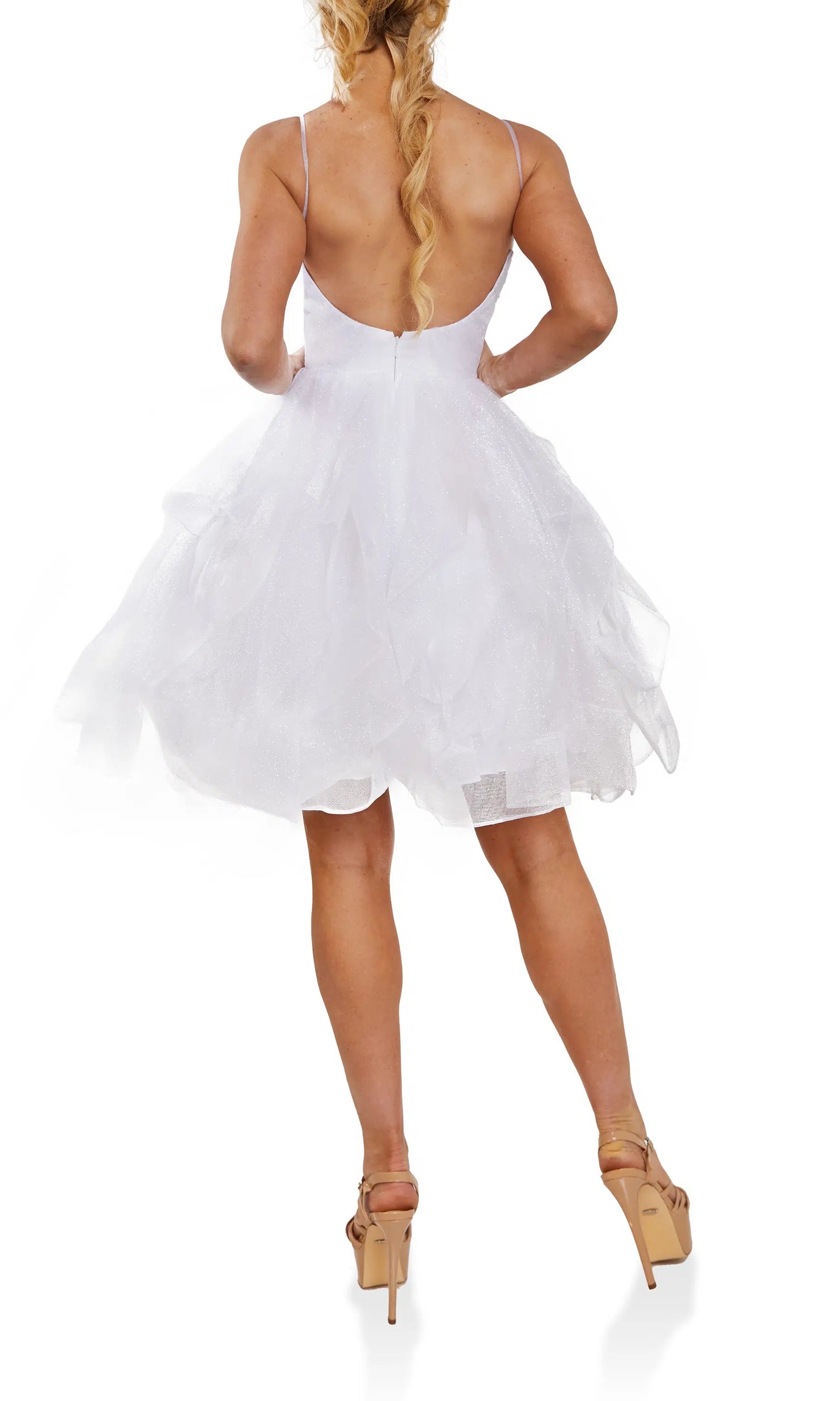 Terani Couture - 1821H7770 Low Scoop Back Ruffle Skirt Cocktail Dress - view 6