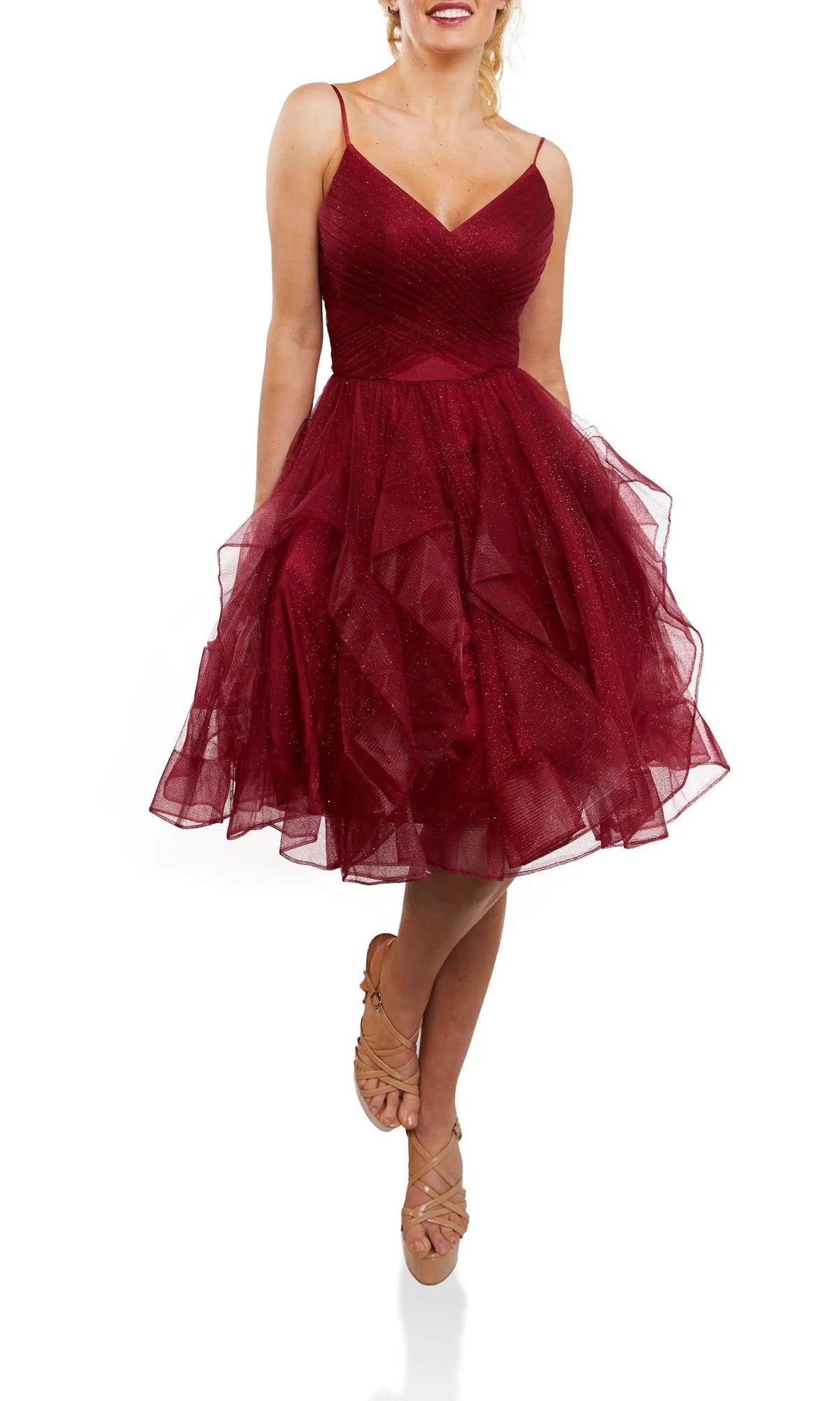 Terani Couture - 1821H7770 Low Scoop Back Ruffle Skirt Cocktail Dress - view 4