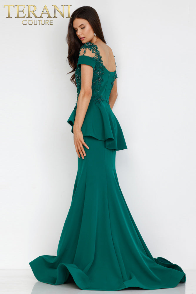 Terani Couture - 2111M5262 Short Sleeve Long Mother of the Bride Gown
