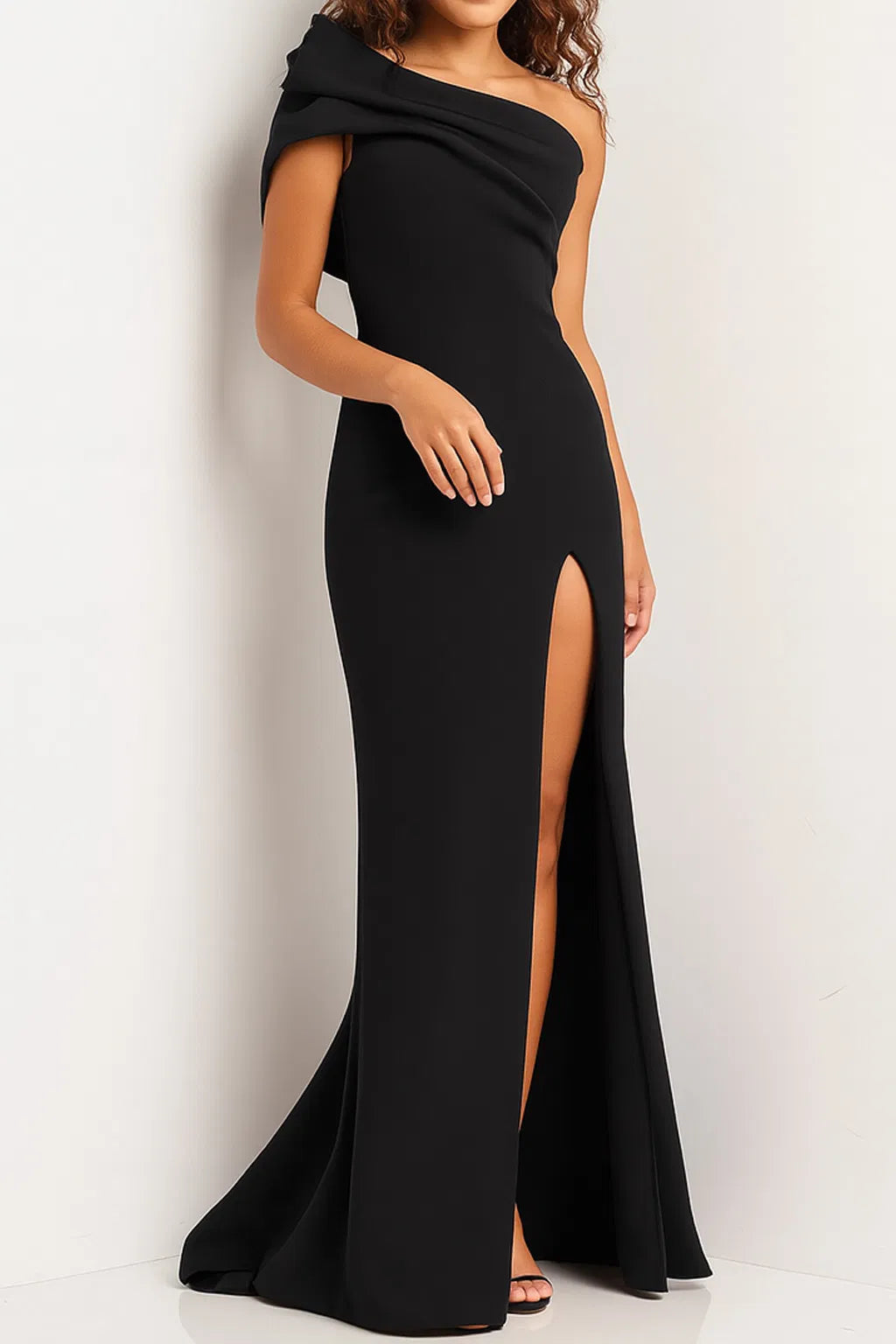 Jovani 24018 - Draped One Shoulder Evening Dress - view 6