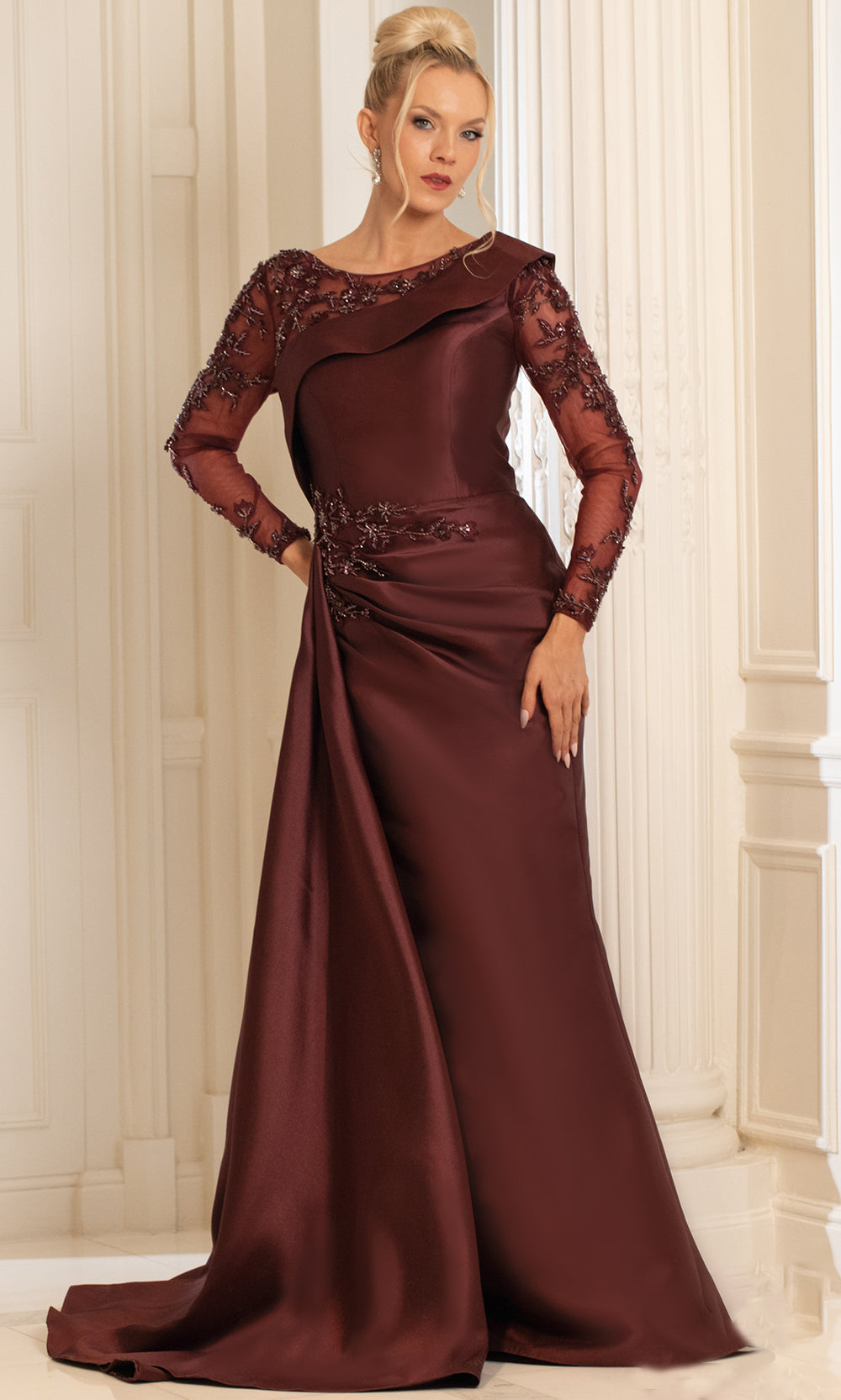 Terani Couture 252M5344 - Illusion Neckline Embroidered Gown - view 5