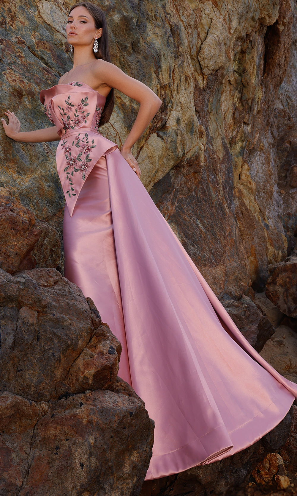 Terani Couture 252M5309 - Off Shoulder Floral Embroidered Gown - view 9