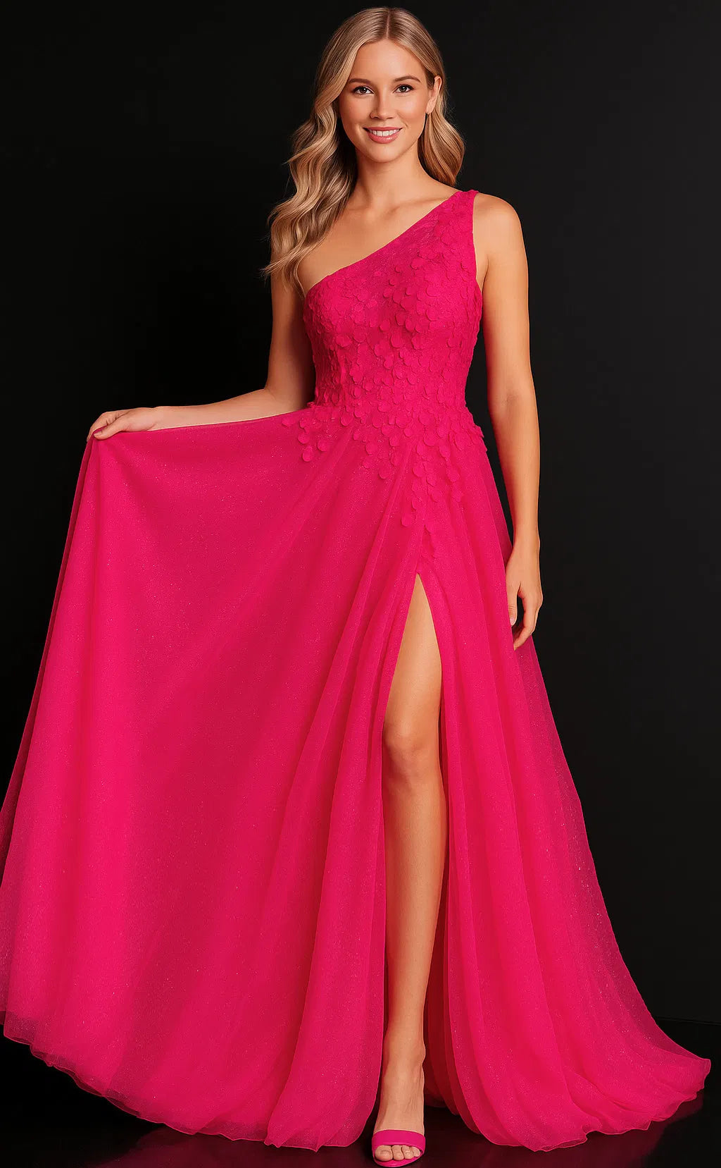 Jovani 25913 - One Shoulder Tulle Prom Dress - view 5