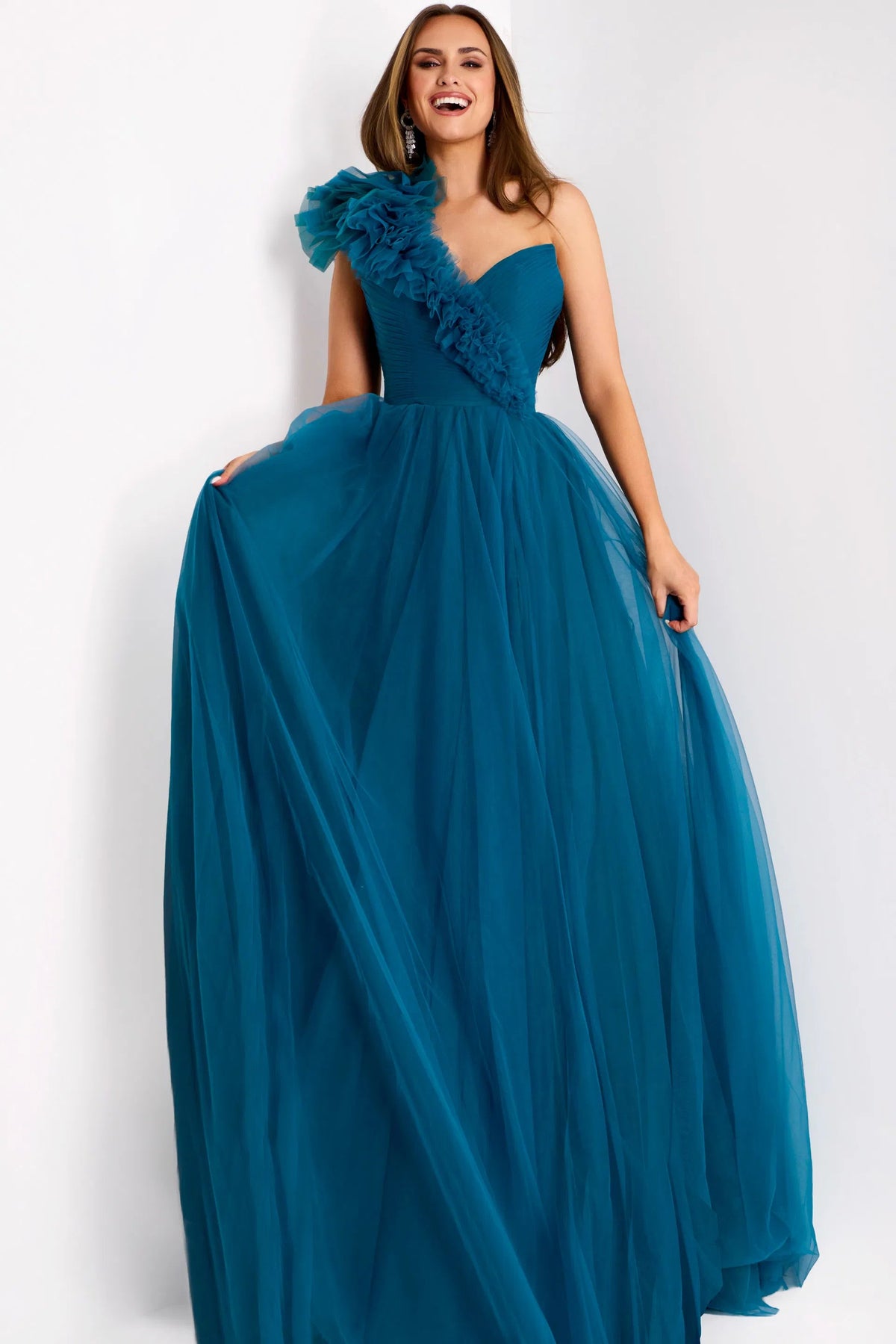 Jovani 25919 - One Shoulder Tulle Prom Dress - view 5