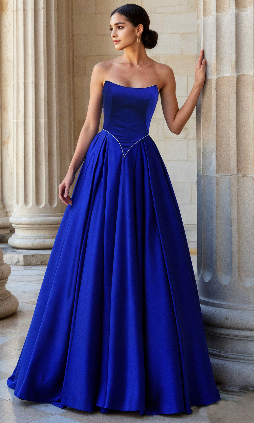 Terani Couture 261P6194 - Scoop Neckline Satin Ball Gown - designer prom dress at Silhouette Dresses
