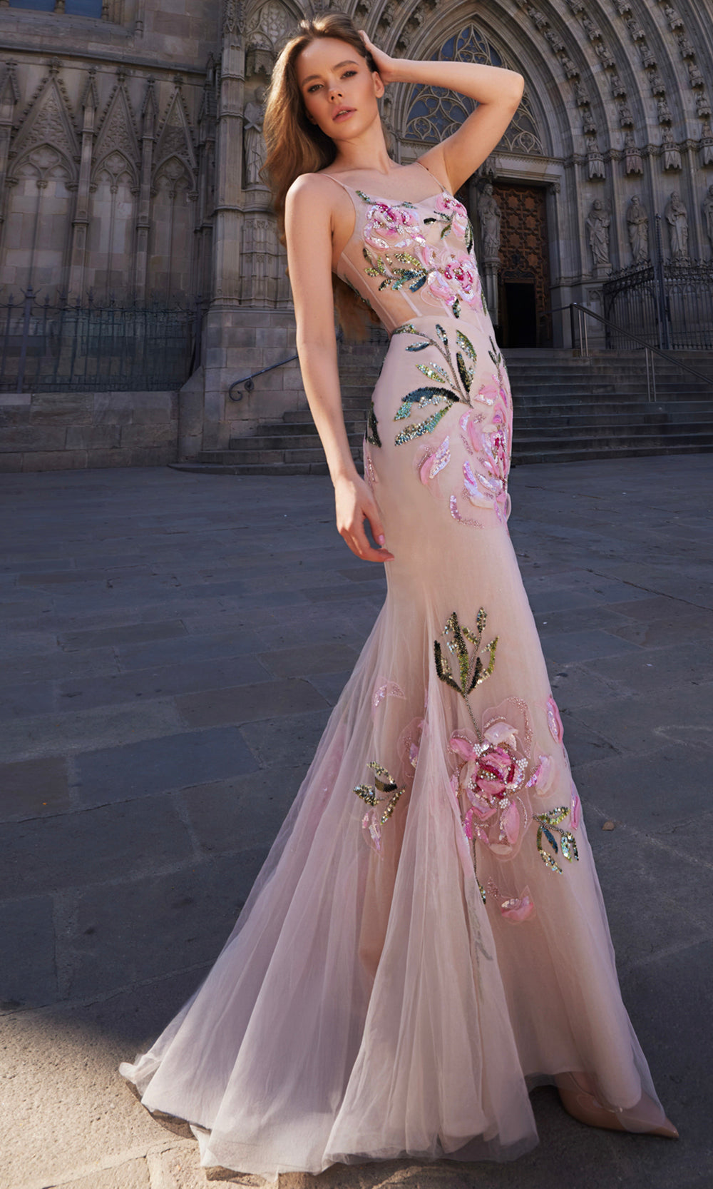 Terani Couture 261P6677 - Embroidered Floral Mermaid Prom Gown - view 4