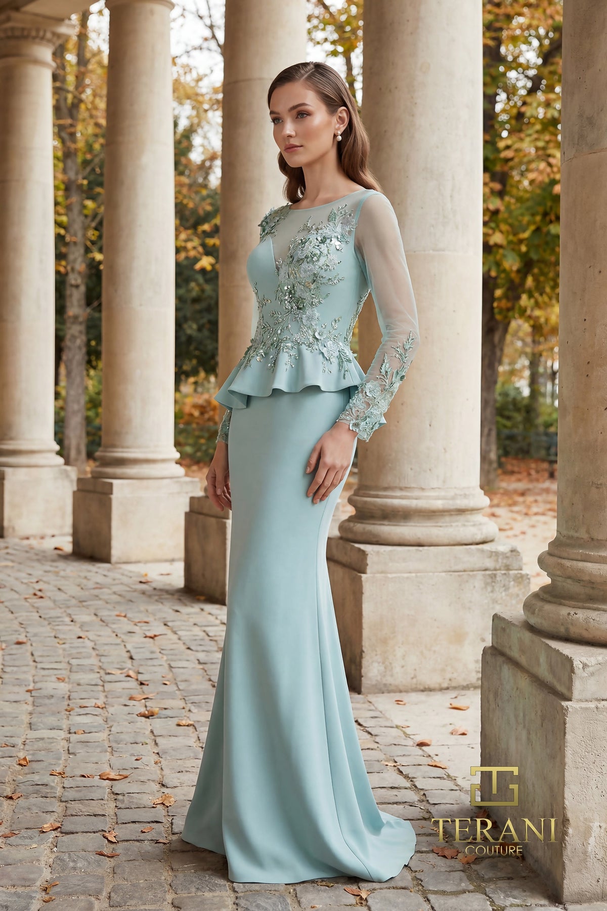 Terani Couture 262M7257 Floral Applique Dress