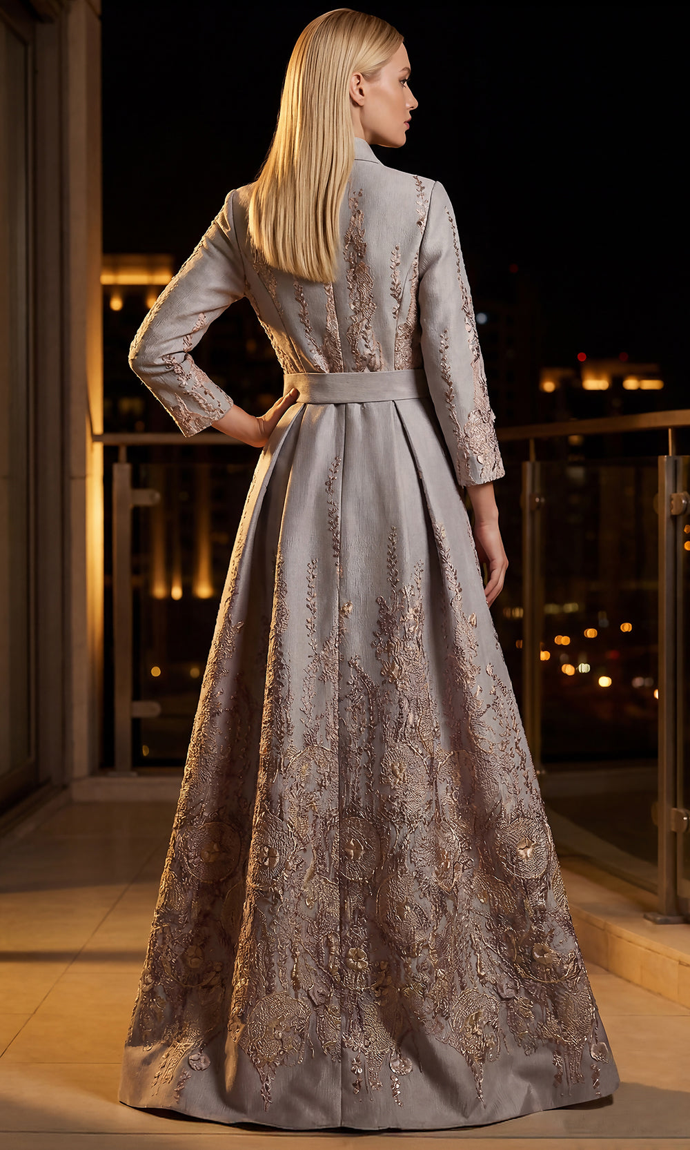 Terani Couture 262M7269 - Collared A-Line Formal Gown with Buttons