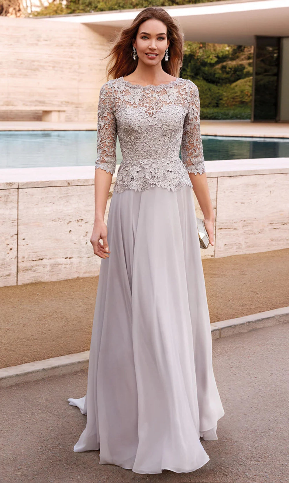 Alyce Paris 27470 - Lace Bodice A-Line Formal Gown - designer mother of the bride dress at Silhouette Dresses