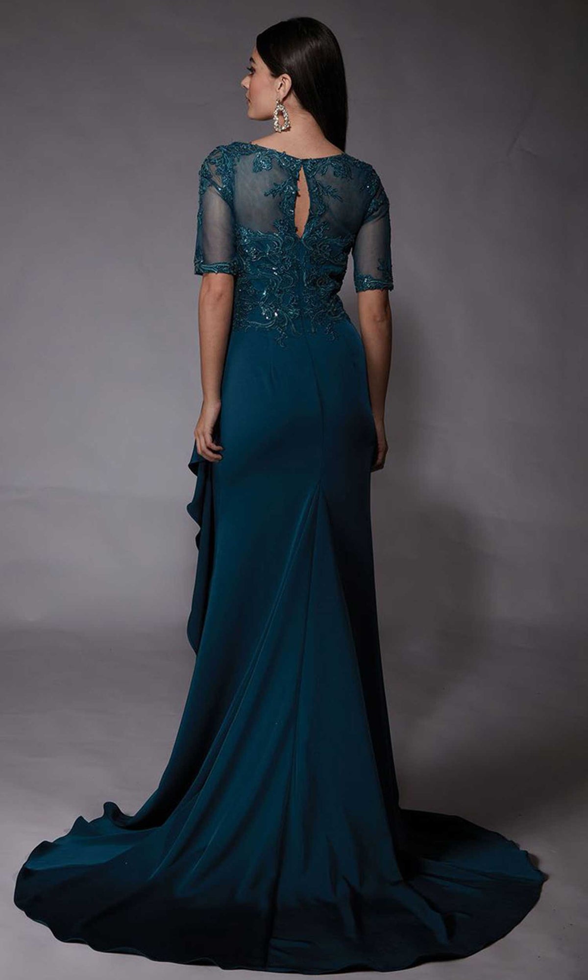 Alyce Paris 27477 - Illusion Bateau Embroidered Sheath Gown