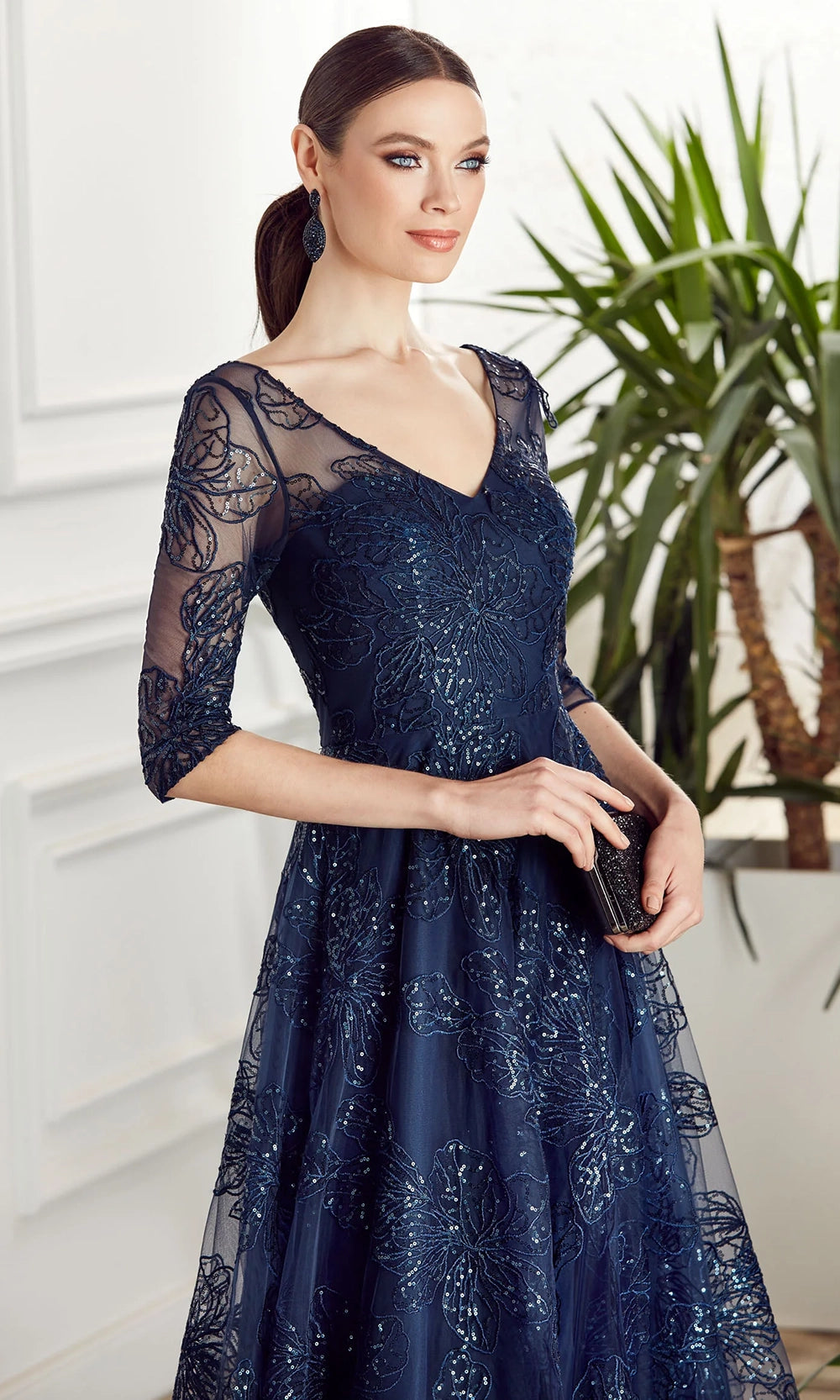 Alyce Paris 27494 - A-Line Formal Dress with Floral Embroidery - view 4