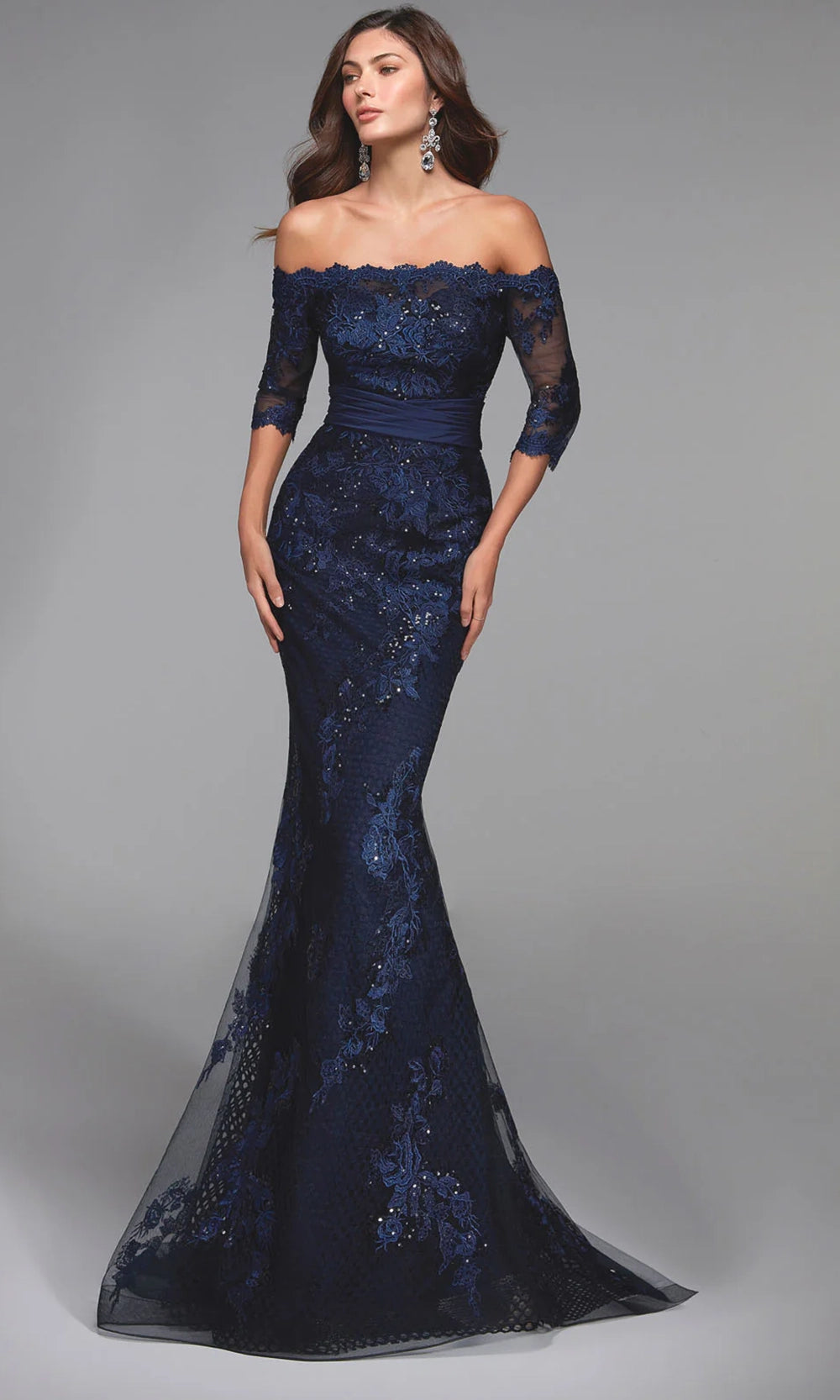 Alyce Paris 27495 - Lace Embroidered Mermaid Formal Gown - designer prom dress at Silhouette Dresses