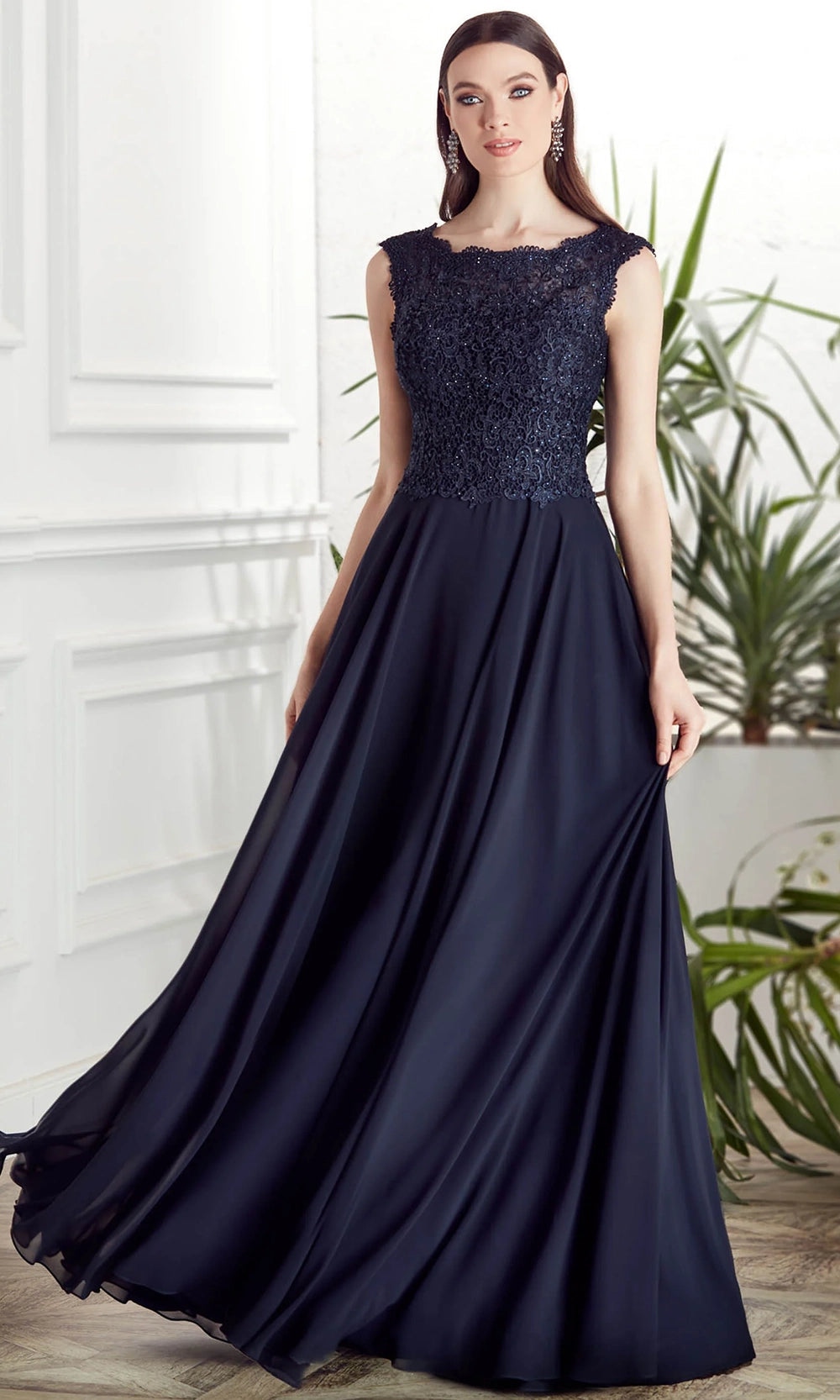 Alyce Paris 27504 - Lace Bodice Bateau Neckline Gown - back view