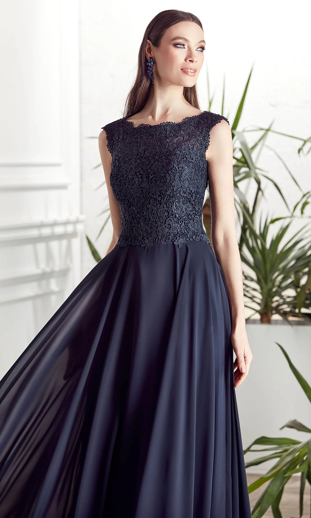 Alyce Paris 27504 - Lace Bodice Bateau Neckline Gown - detail view
