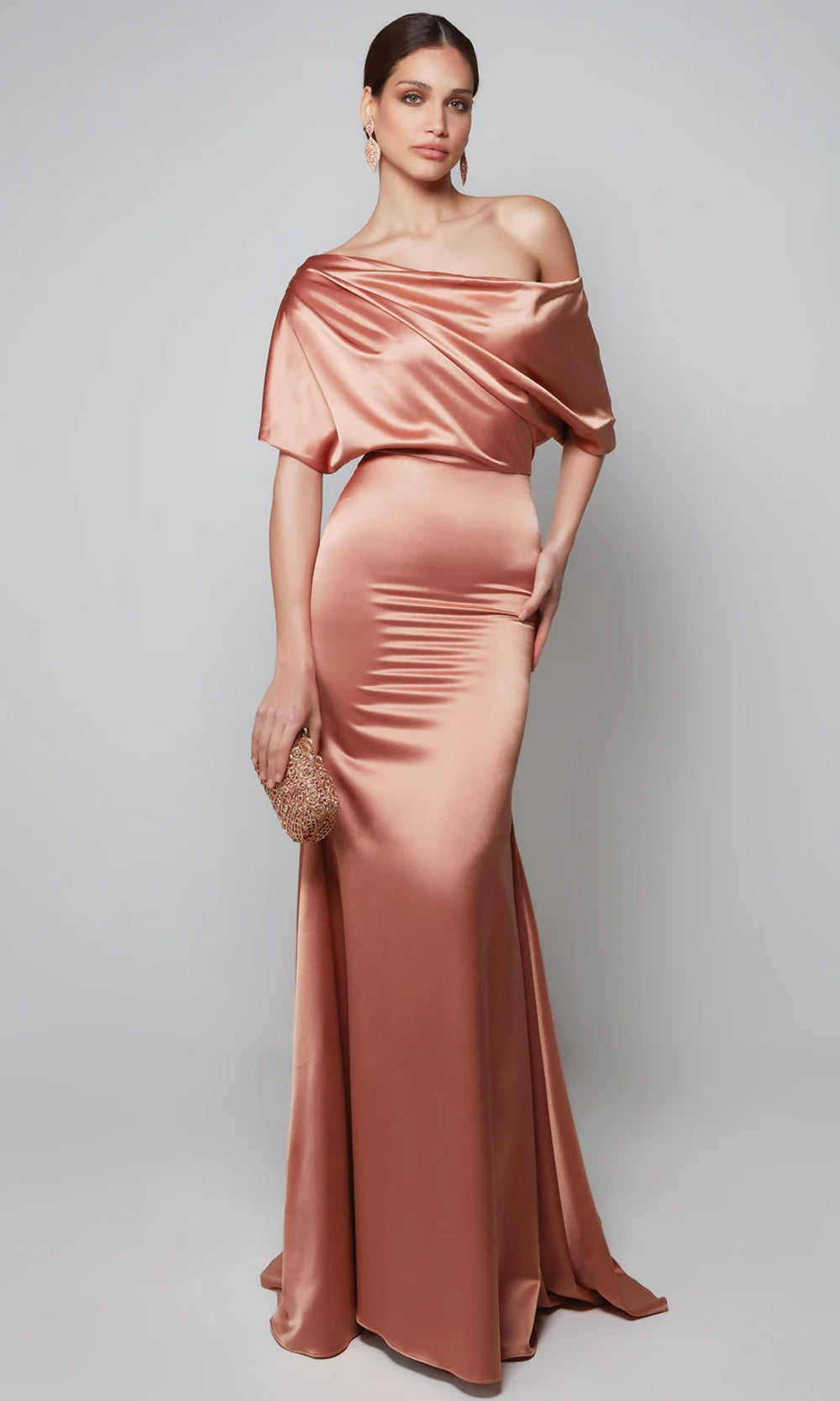 Alyce Paris 27560 - Draped Bodice Short Sleeve Gown - back view