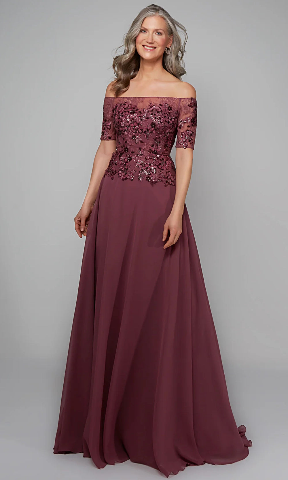 Alyce Paris 27566 - Beaded Lace Bodice Off Shoulder Dress - back view