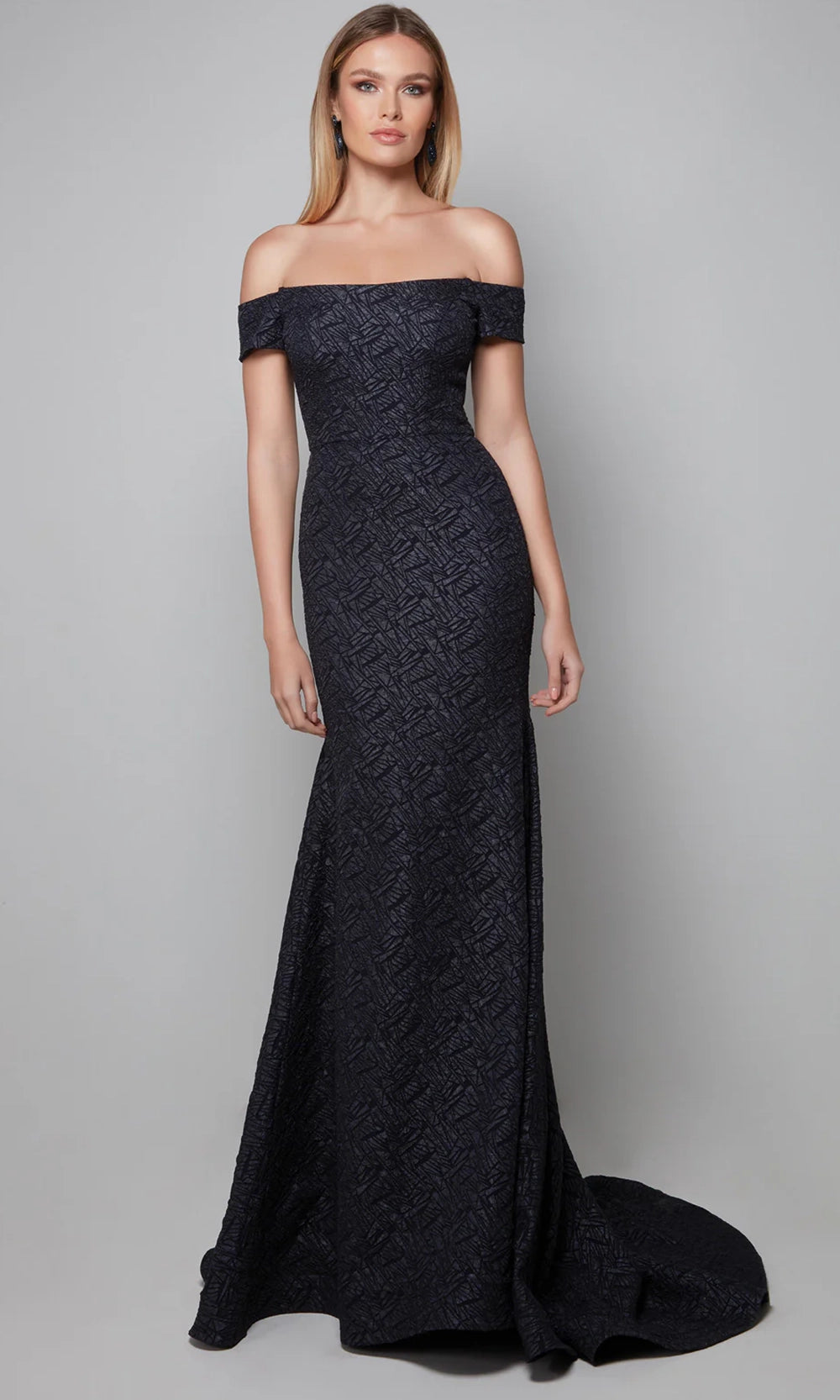 Alyce Paris 27578 - Straight Neckline Textured Sheath Gown - designer prom dress at Silhouette Dresses