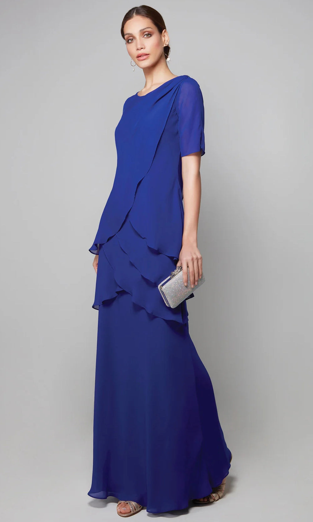 Alyce Paris 27593 - Tiered Chiffon Scoop Neck Gown - view 4