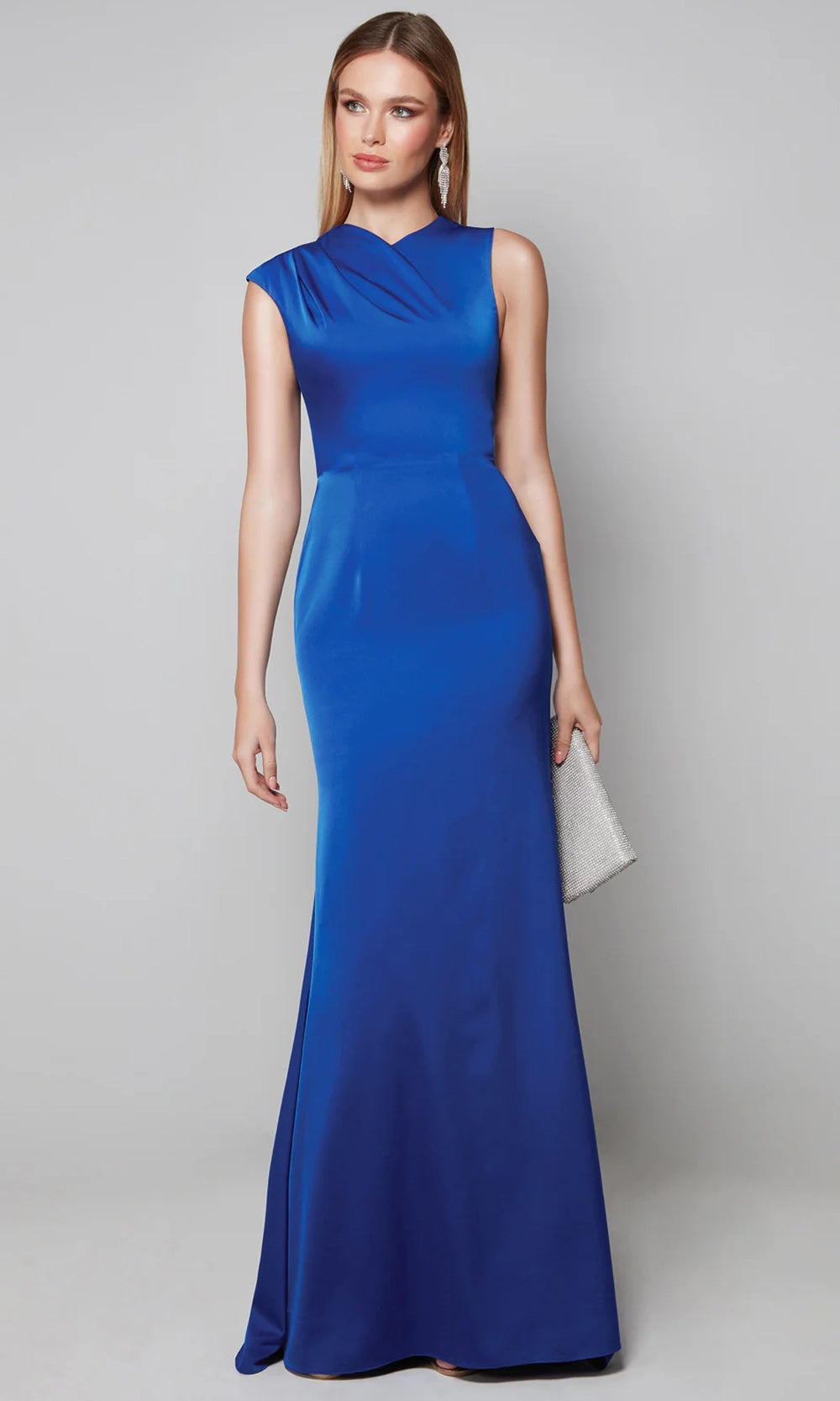 Alyce Paris 27598 - High Neck Faille Sheath Gown - view 5