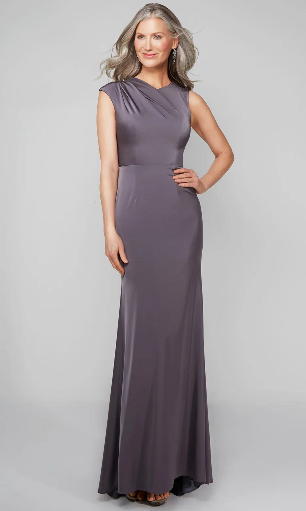 Alyce Paris 27598 - High Neck Faille Sheath Gown - back view