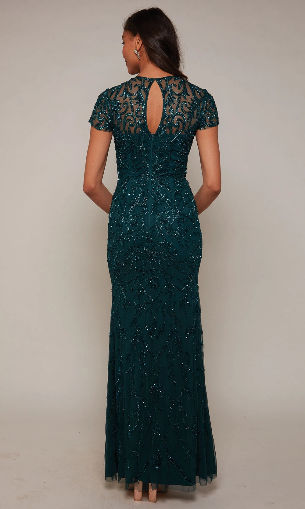 Alyce Paris 27607 - Beaded Tulle Illusion Neckline Gown - view 5