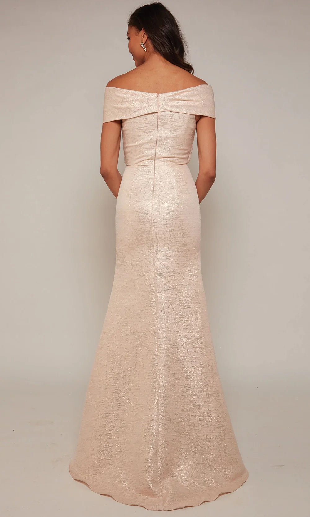 Alyce Paris 27613 - Twisted Off Shoulder Jacquard Dress - view 5