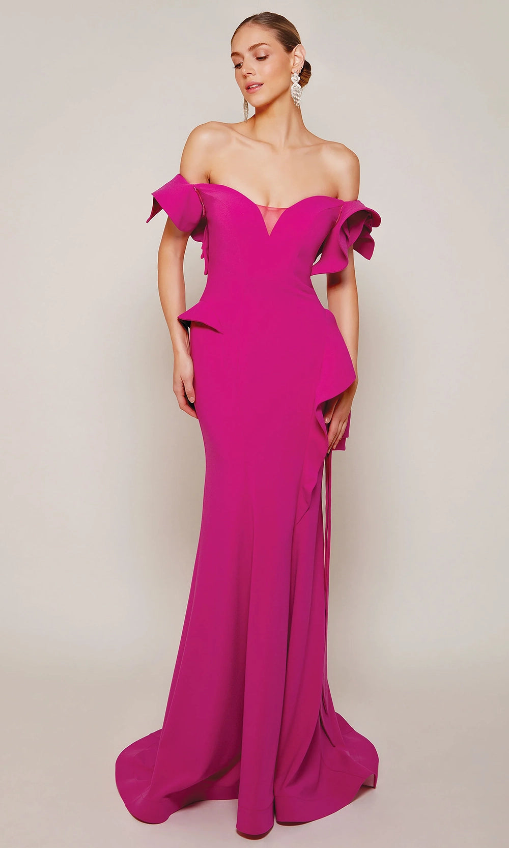 Alyce Paris 27643 - Off Shoulder Ruffle Evening Gown - back view