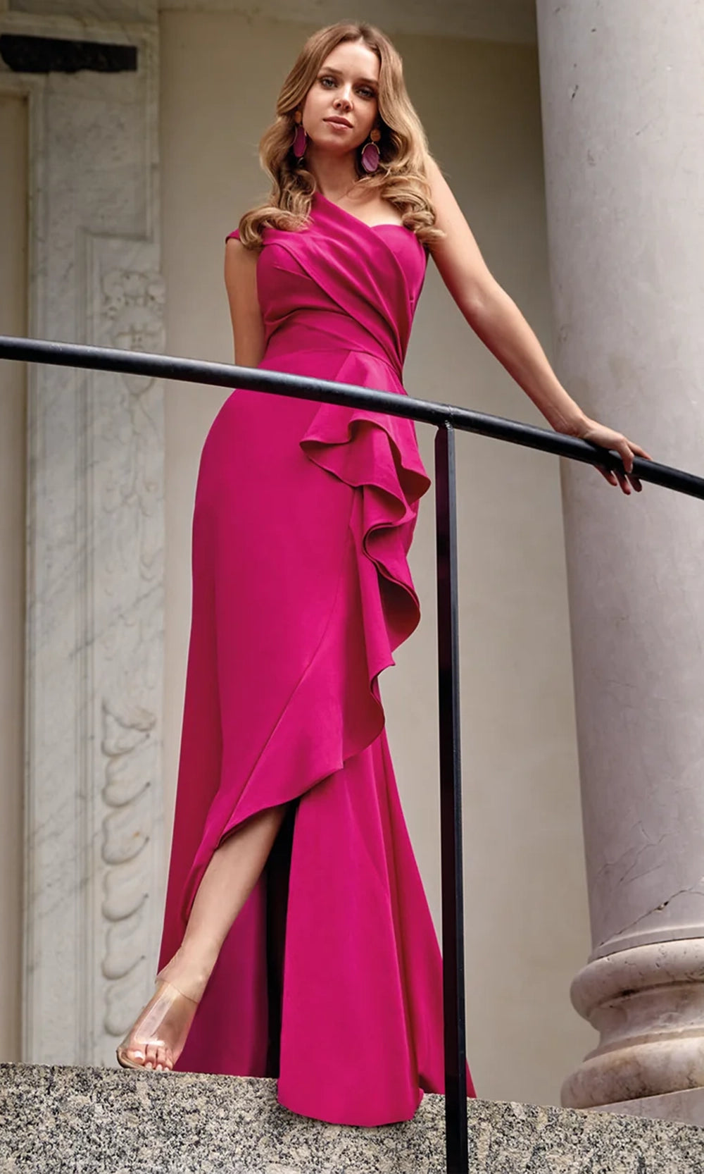Alyce Paris 27646 - Ruffle One Shoulder Fitted Gown - view 4