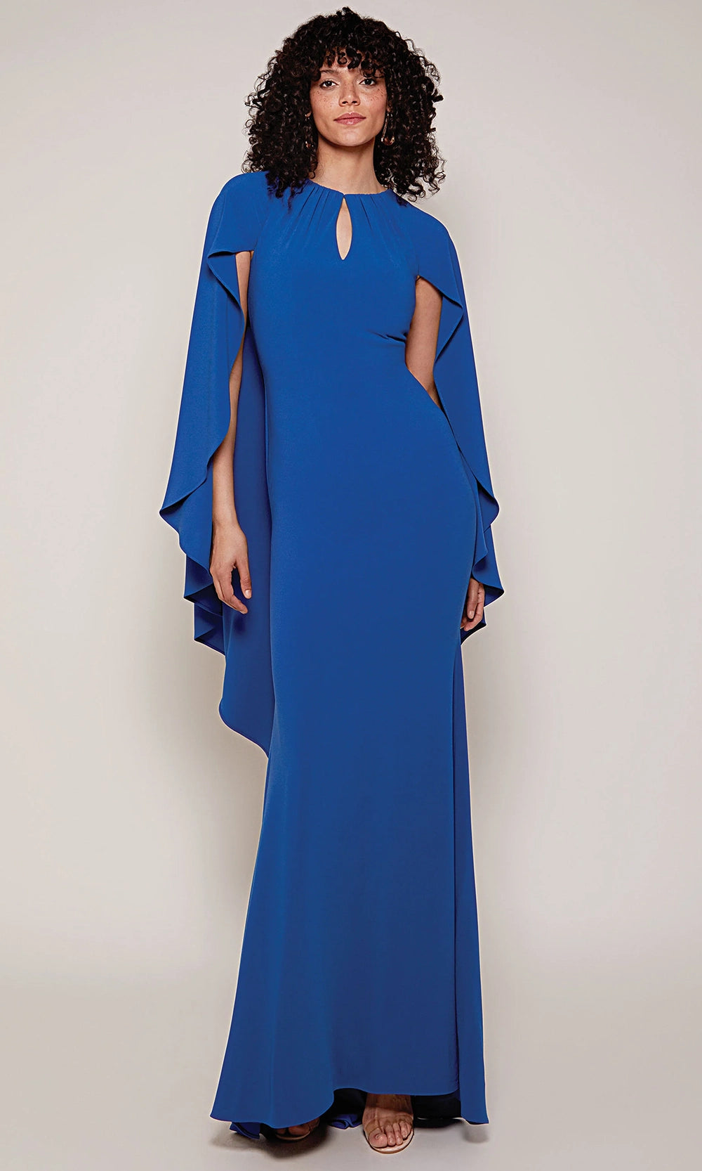 Alyce Paris 27683 - Keyhole Neckline Cape Sleeve Formal Gown - designer mother of the bride dress at Silhouette Dresses