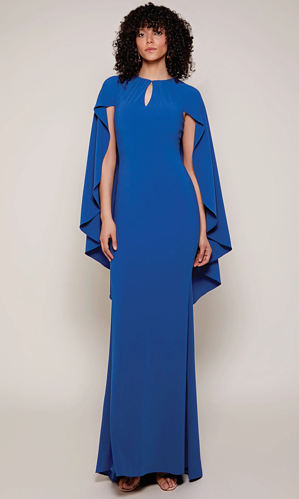 Alyce Paris 27683 - Keyhole Neckline Cape Sleeve Formal Gown - back view