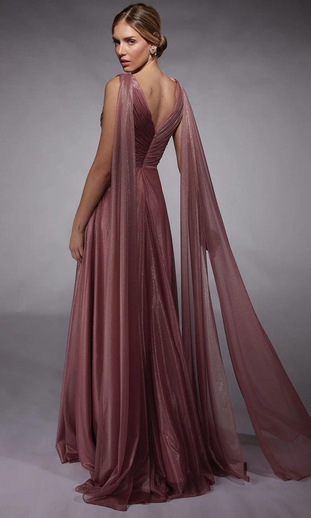 Alyce Paris 27720 - Cape Sleeve Rhinestone Accent Long Gown - view 4