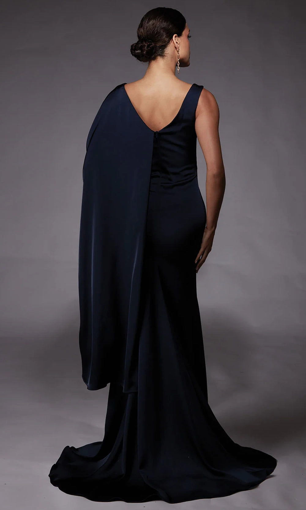 Alyce Paris 27722 - Satin One Shoulder Pleated Gown - detail view