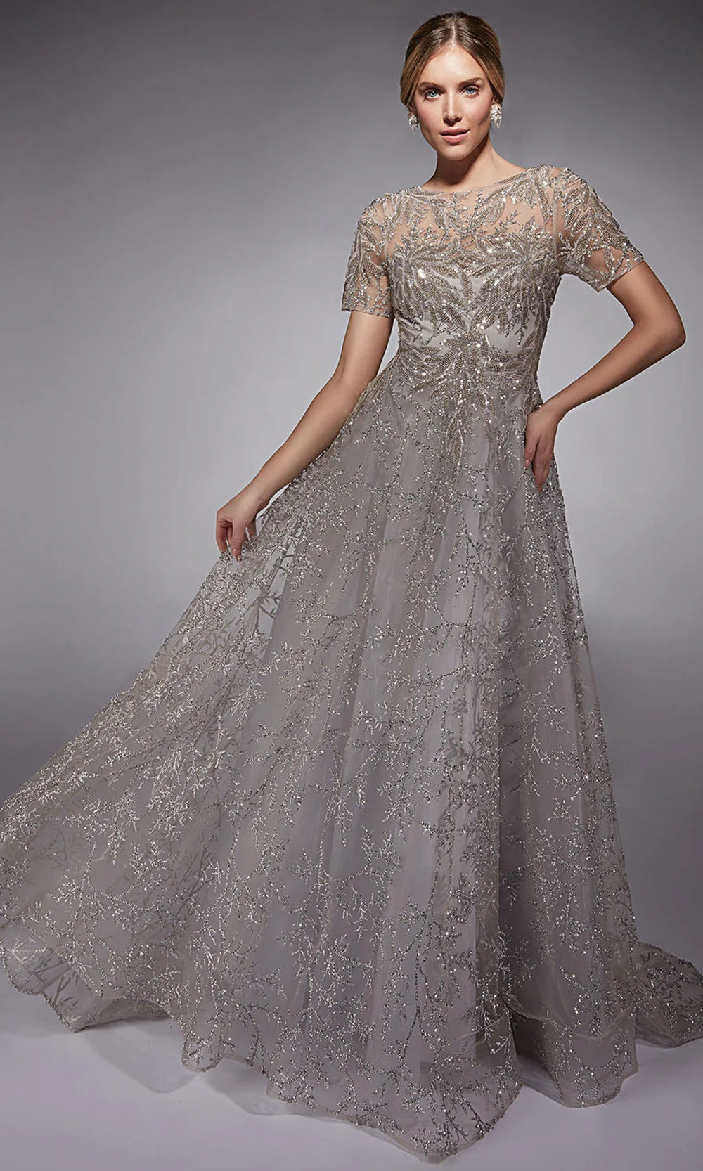Alyce Paris 27726 - Sequin Glitter Tulle A-line Dress - designer mother of the bride dress at Silhouette Dresses