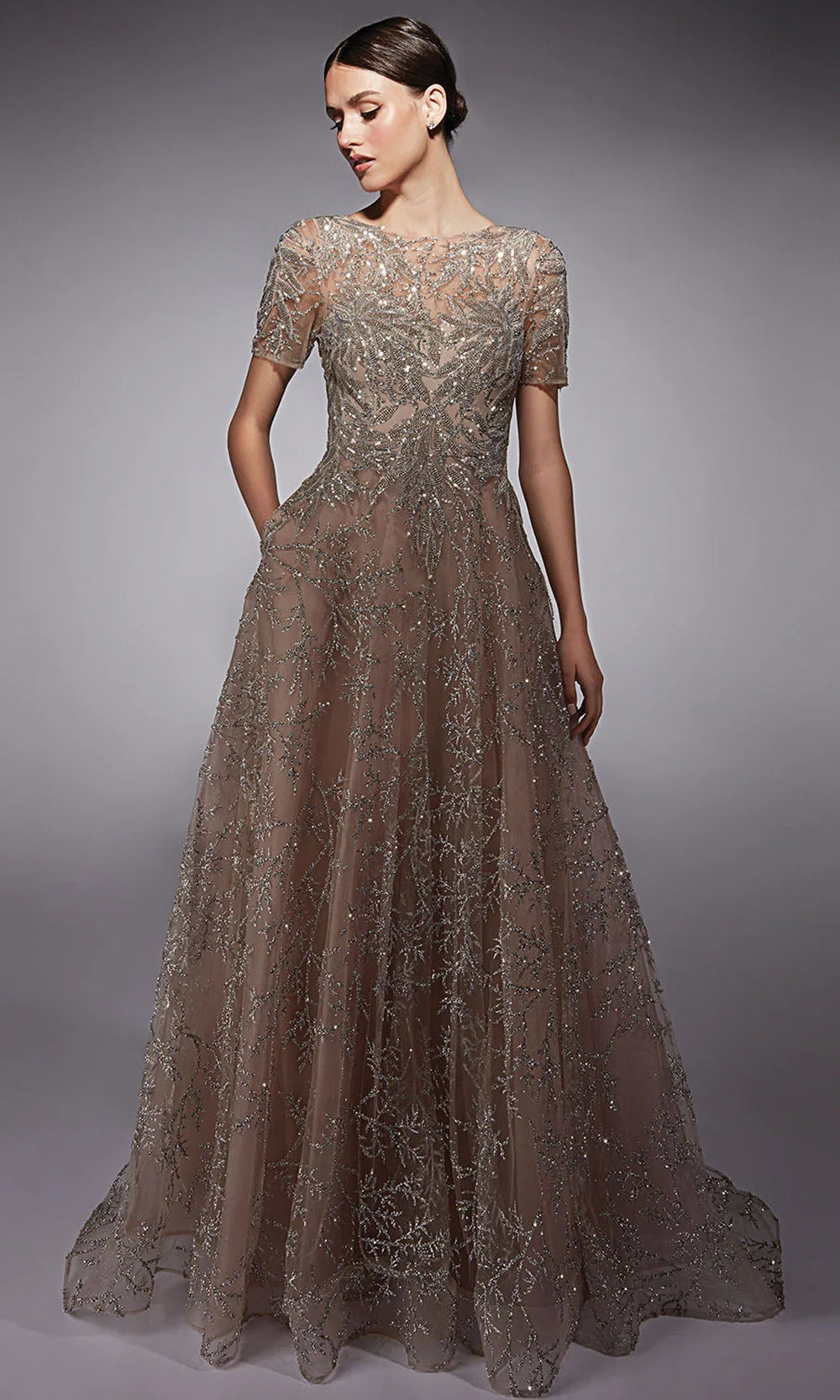 Alyce Paris 27726 - Sequin Glitter Tulle A-line Dress - back view