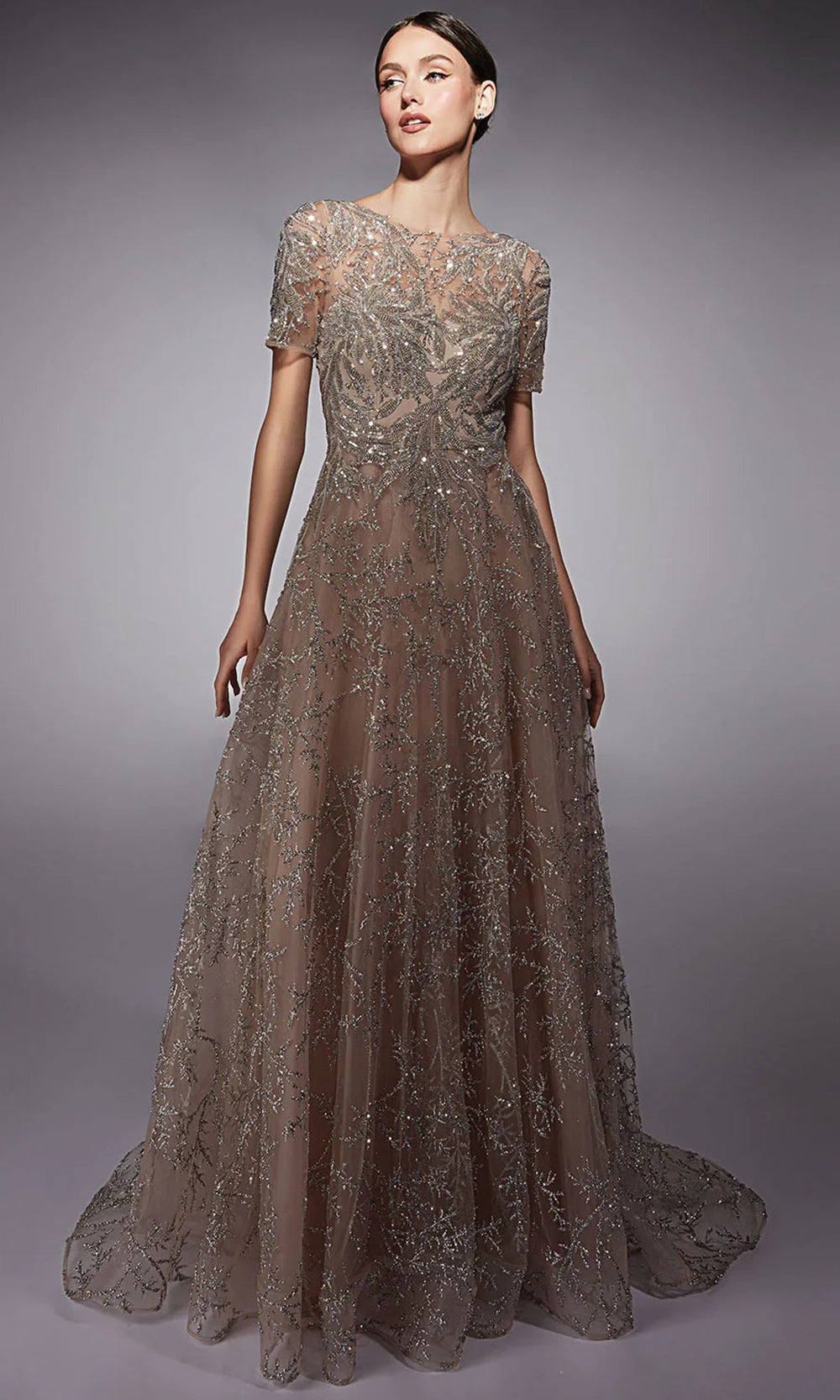 Alyce Paris 27726 - Sequin Glitter Tulle A-line Dress - view 4