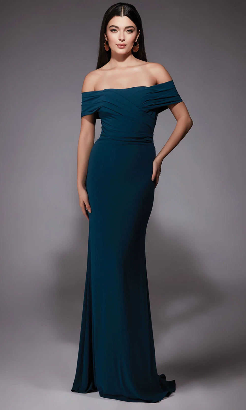 Alyce Paris 27745 - Straight Neck Ruched Evening Dress - detail view