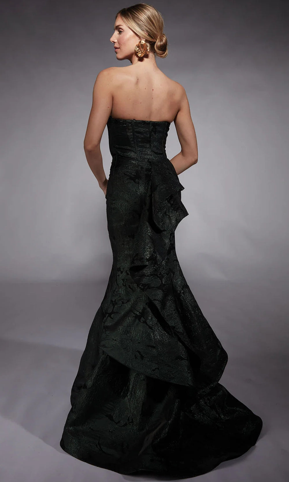 Alyce Paris 27747 - Strapless Metallic Jacquard Mermaid Dress - back view
