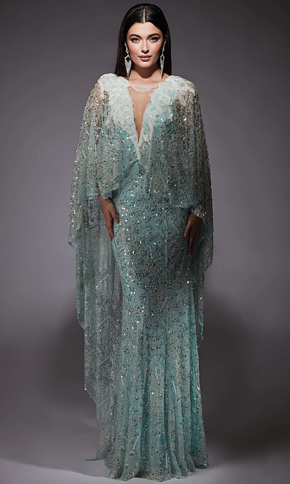 Alyce Paris 27752 - Beaded Illusion V-Neck Evening Gown - view 4