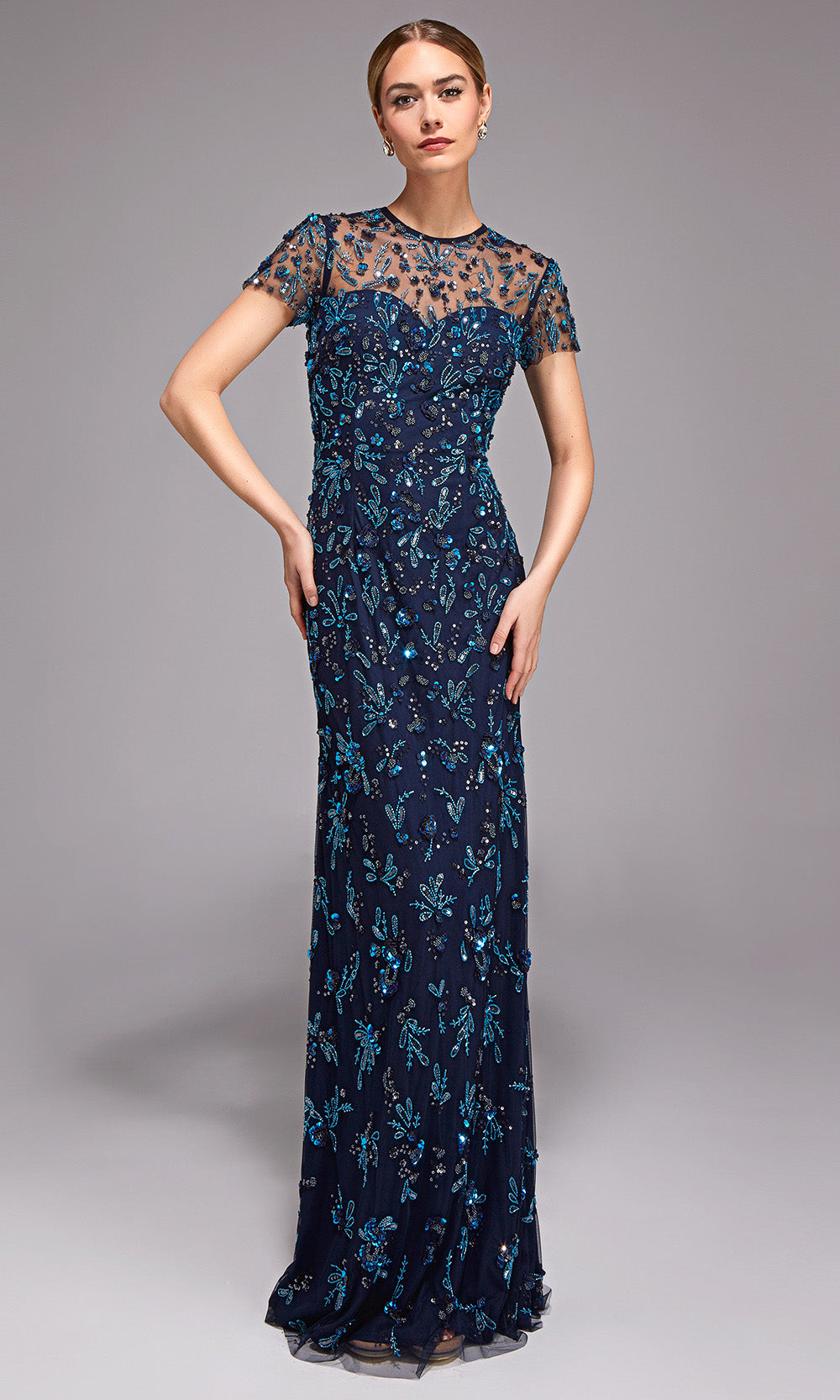 Alyce Paris 27789 - Illusion Neckline Beaded Evening Gown - designer mother of the bride dress at Silhouette Dresses