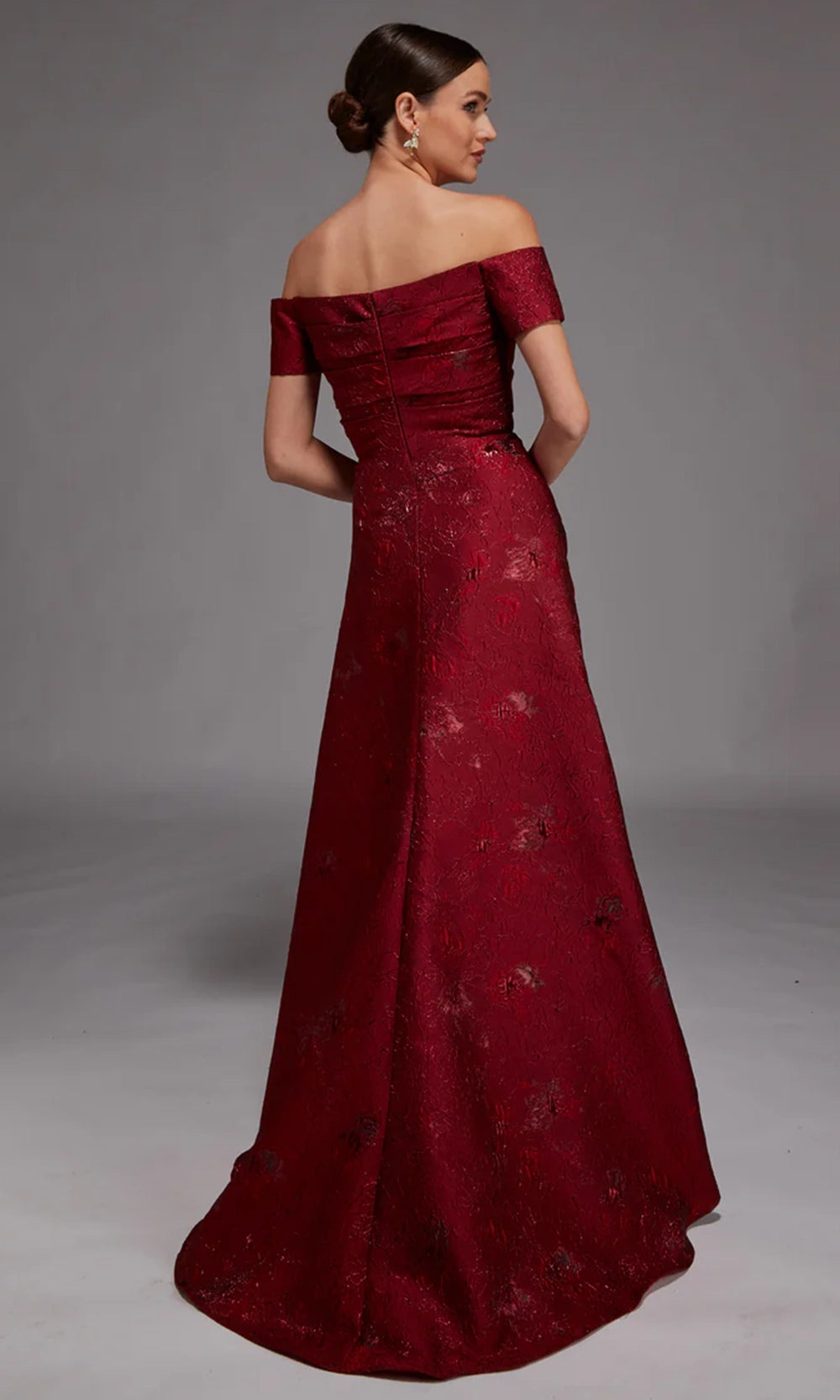 Alyce Paris 27828 - Off Shoulder Jacquard A-Line Gown - view 4