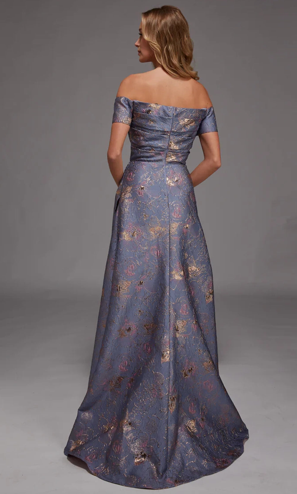 Alyce Paris 27828 - Off-Shoulder Jacquard A-Line - back view