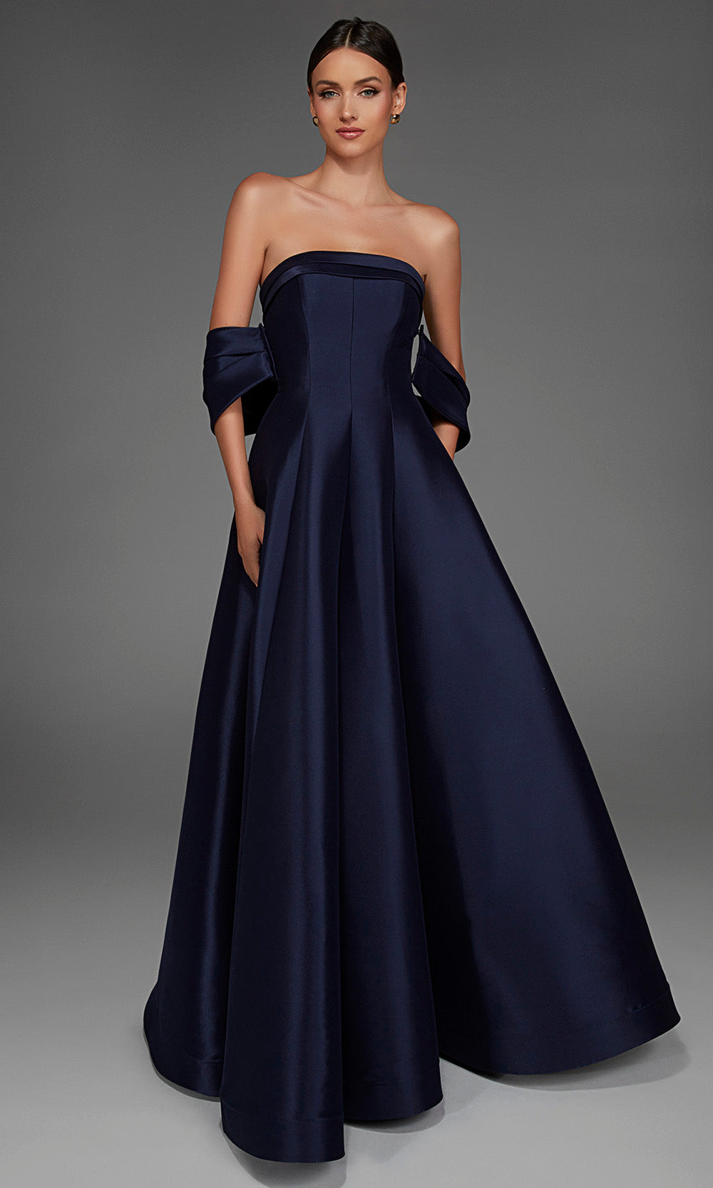 Alyce Paris 27887 - Strapless Straight Neckline Mikado Long Gown