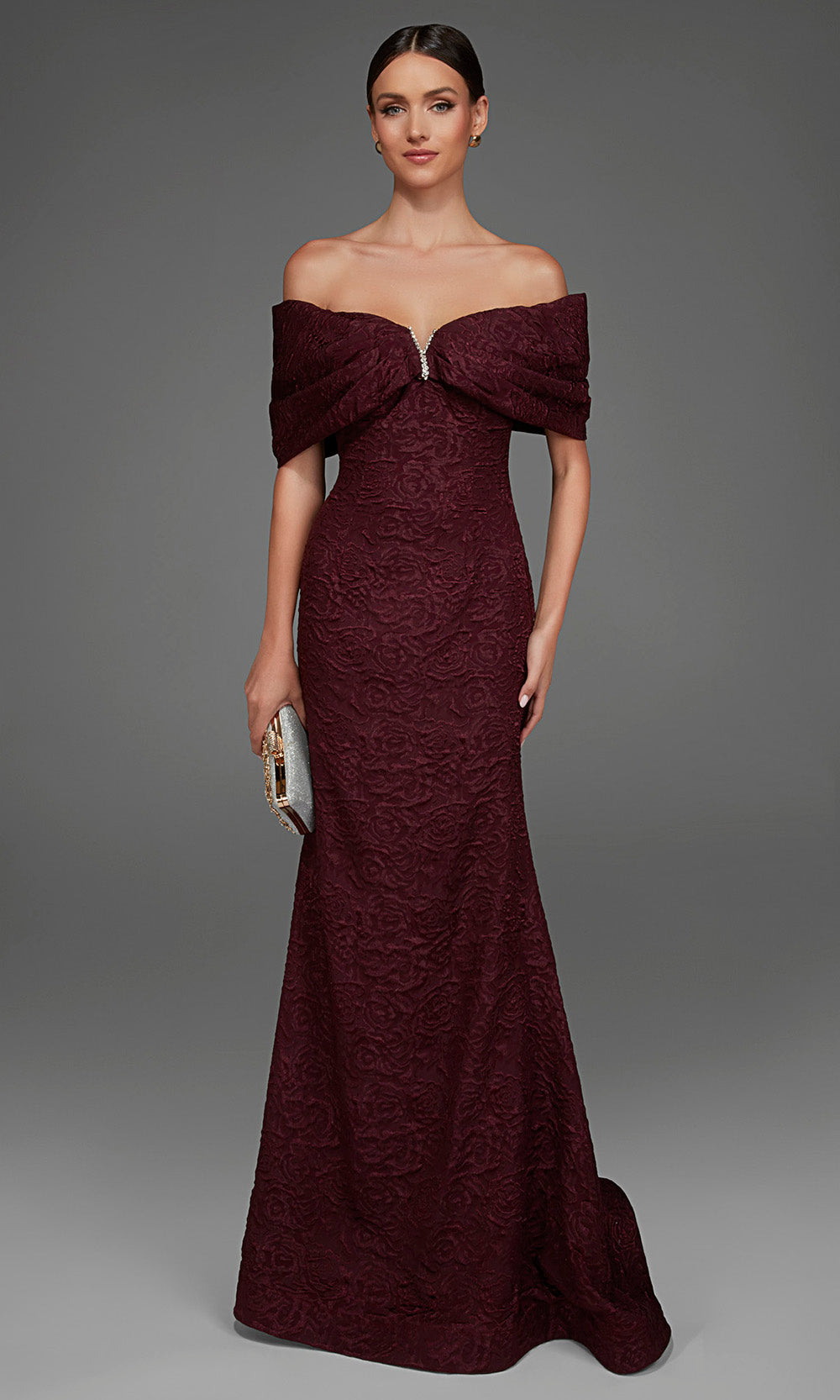 Alyce Paris 27894 - Floral Texture Sheath Evening Gown