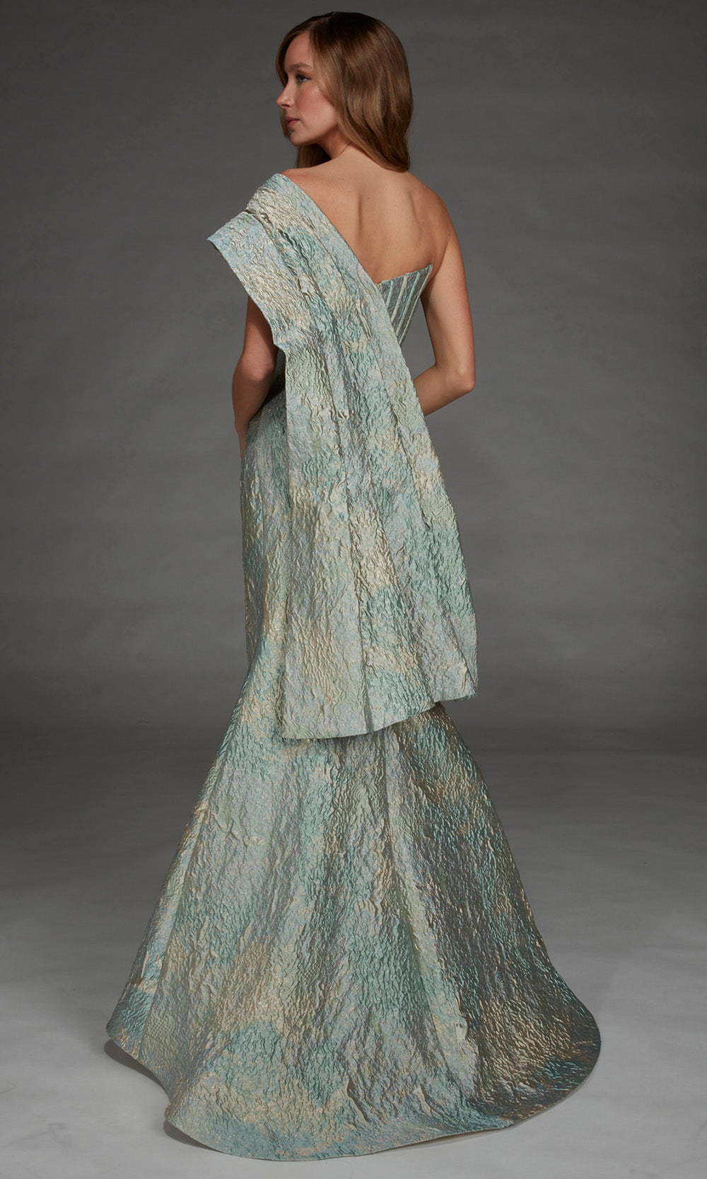 Alyce Paris 27918 - Print Jacquard Mermaid Long Gown
