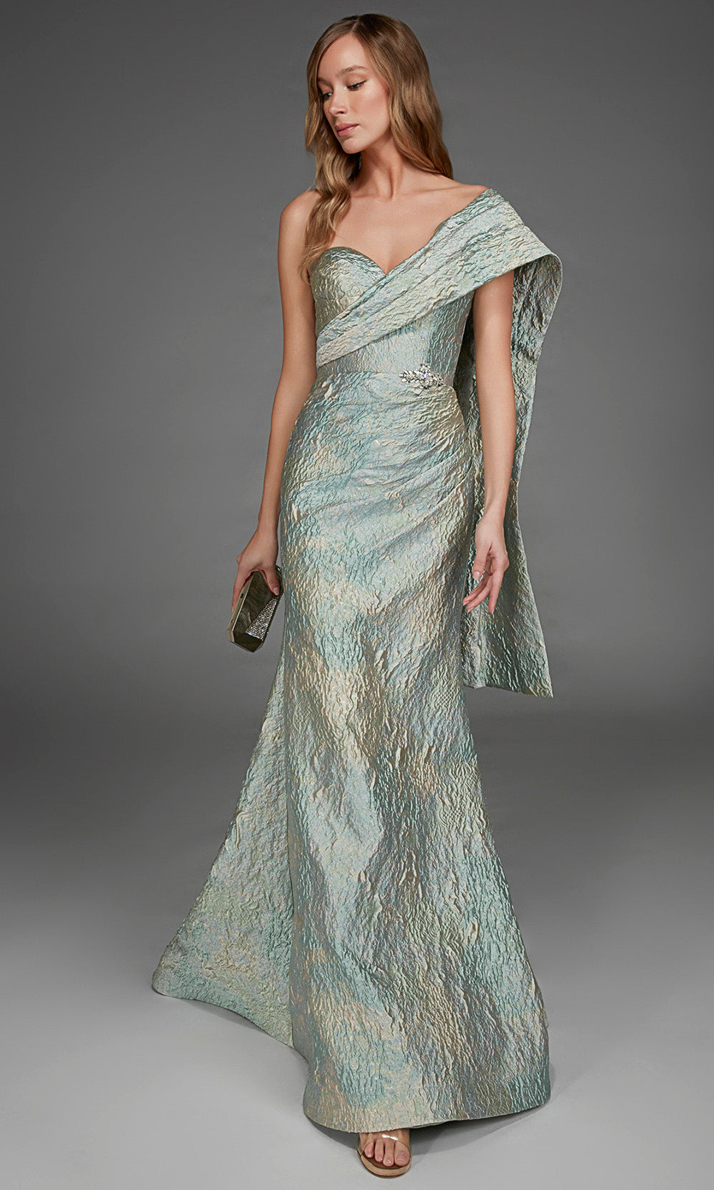 Alyce Paris 27918 - Print Jacquard Mermaid Long Gown