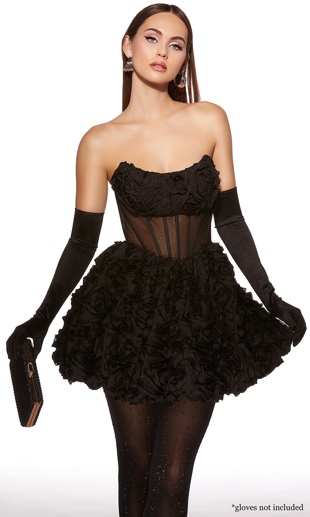 Alyce Paris 30077 - Strapless 3D Rosette A-Line Cocktail Dress - view 4