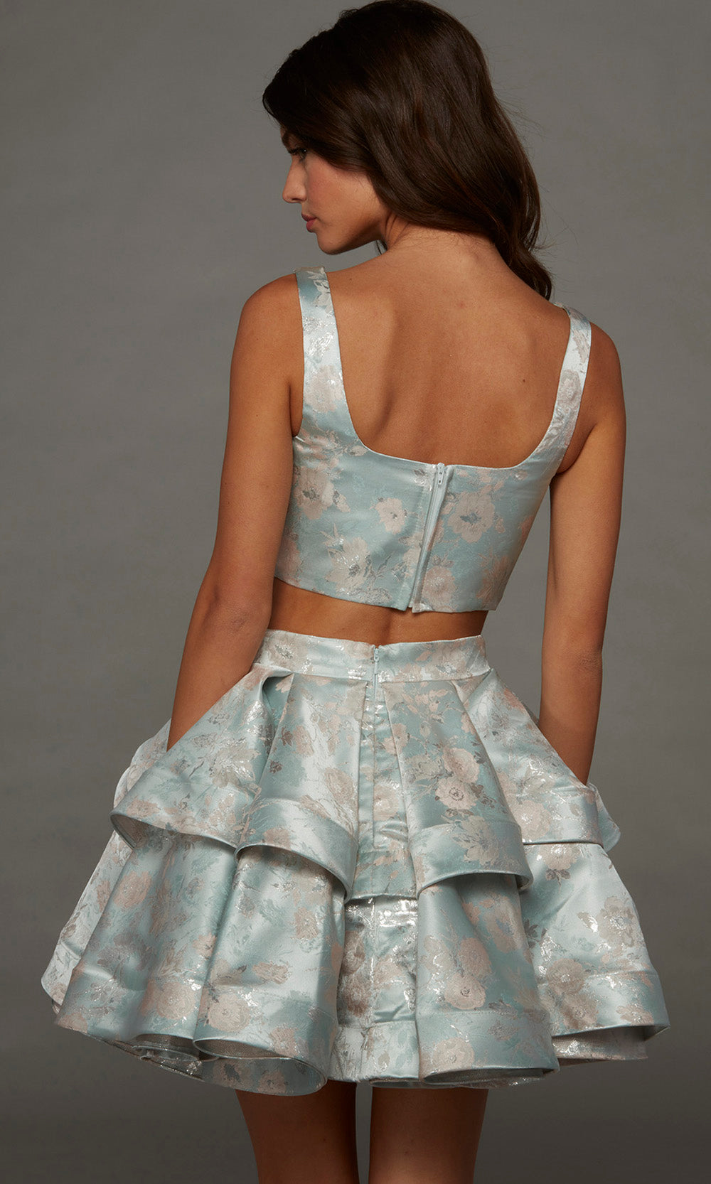 Alyce Paris 30095 - Floral Jacquard Two Piece Short Dress