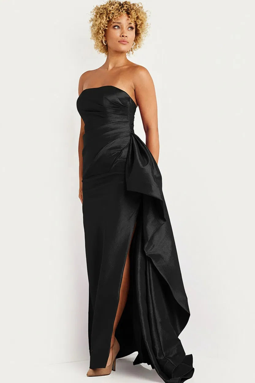 Jovani 36854 - Pleat Bodice Prom Dress with Slit - back view
