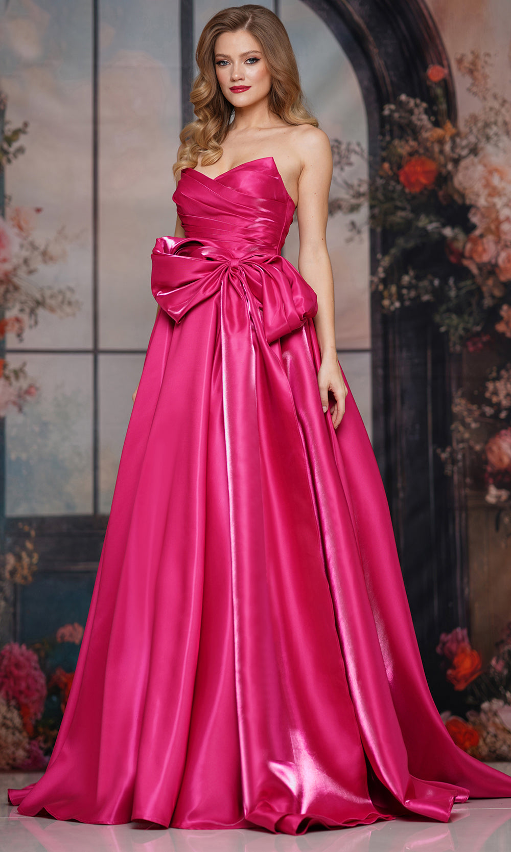 Colors Dress 3860 - Strapless V-Neckline Gown with Bow - view 4
